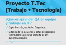 Photo of PROYECTO “TRABAJO + TECNOLOGÍA”